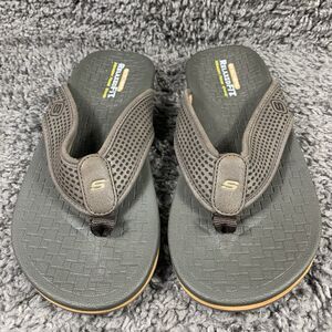 Skechers Flip Flops Sandals Mens 10 Relaxed Fit Memory Foam Brown Comfort